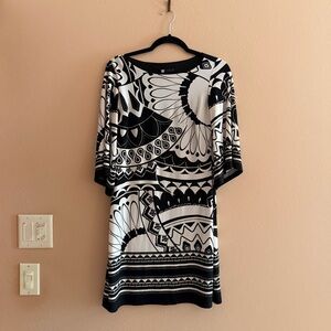 Vintage Carole Little Monochrome Patterned Dress